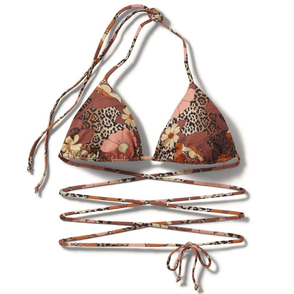 Inamorata Las Olas leopard floral bikini top